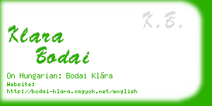 klara bodai business card