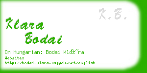 klara bodai business card